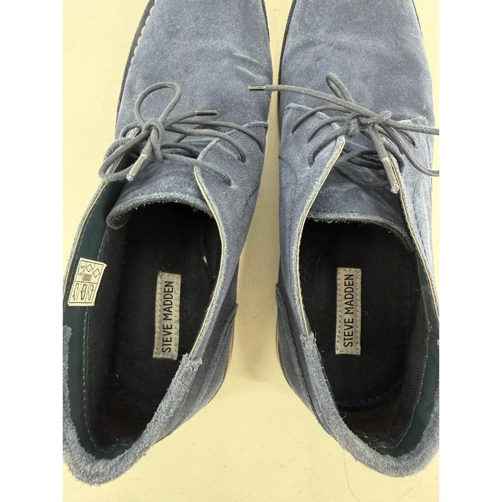 Steve Madden Hacksaw Chukka Boots Mens 12 Navy Suede Desert Classic Preppy Urban